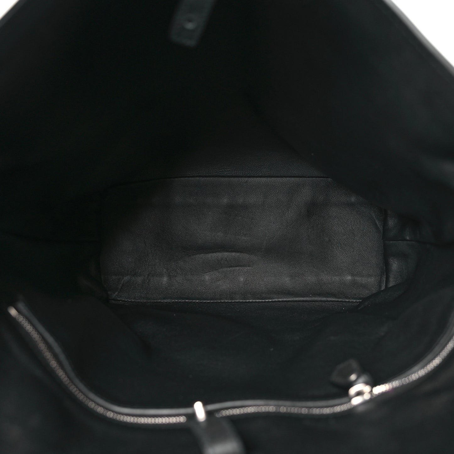 Smooth Matte Calfskin Bucket Bag Black