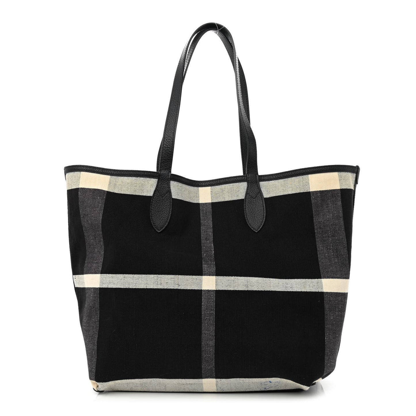 Coated Canvas Mega Check Sketchbook Medium Reversible Doodle Tote Black