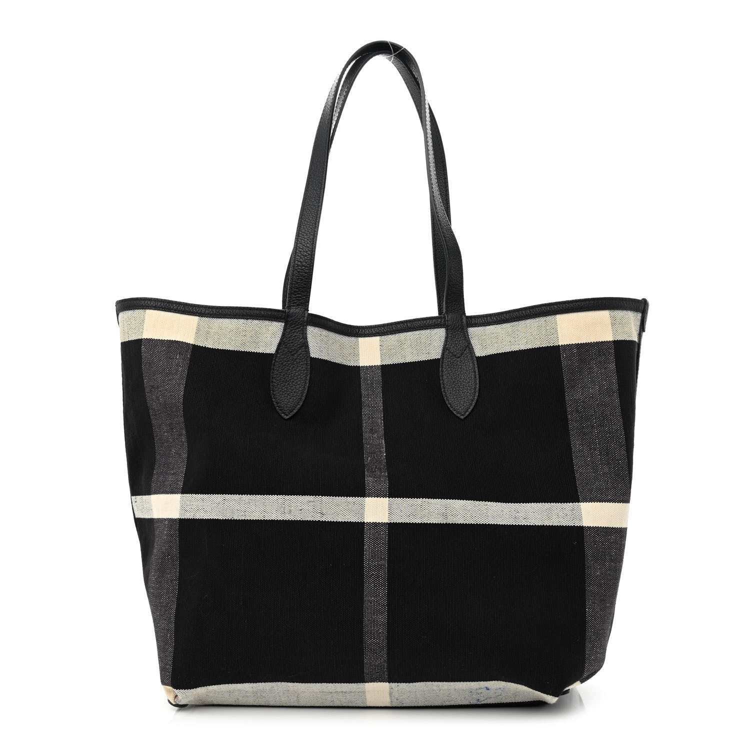 Burberry Coated Canvas Mega Check Sketchbook Medium Reversible Doodle Tote Black 15 of 27