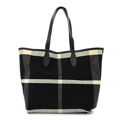 Burberry Coated Canvas Mega Check Sketchbook Medium Reversible Doodle Tote Black 15 of 27