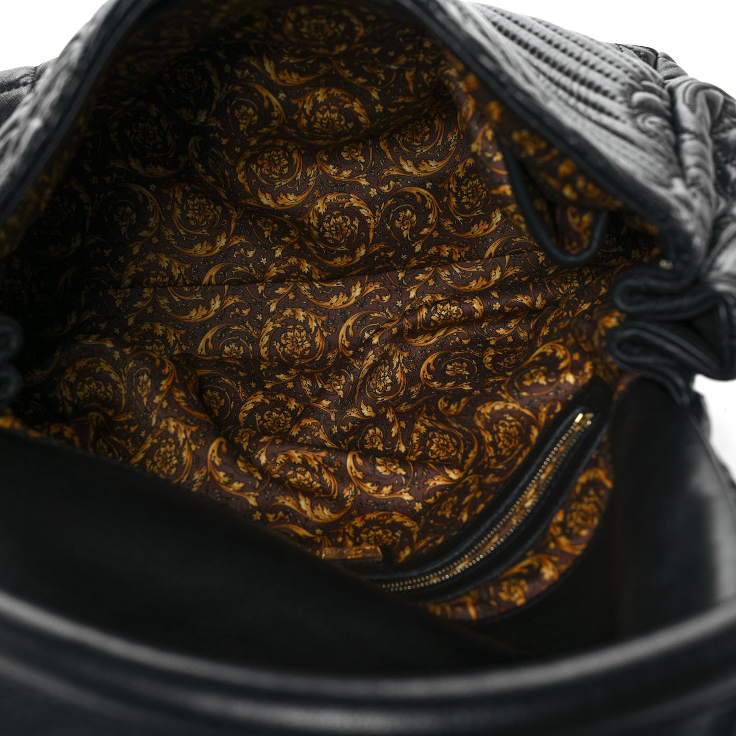 Versace Barocco Quilted Nappa Altea Vanitas Satchel Black 5 of 11