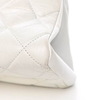 Chanel Aged Calfskin Quilted Medium Just Mademoiselle Bowling Bag White 13 of 15