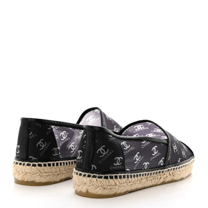 Chanel Mesh Grosgrain CC Espadrilles 41 Black White 4 of 9