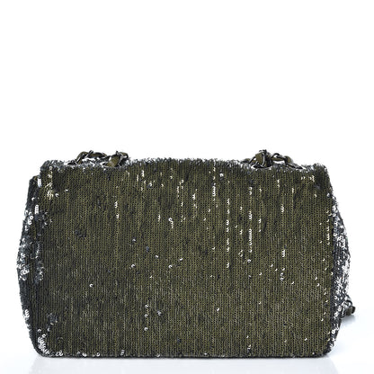 Chanel Sequin Coco Cuba Medium Single Flap Khaki 7 of 14