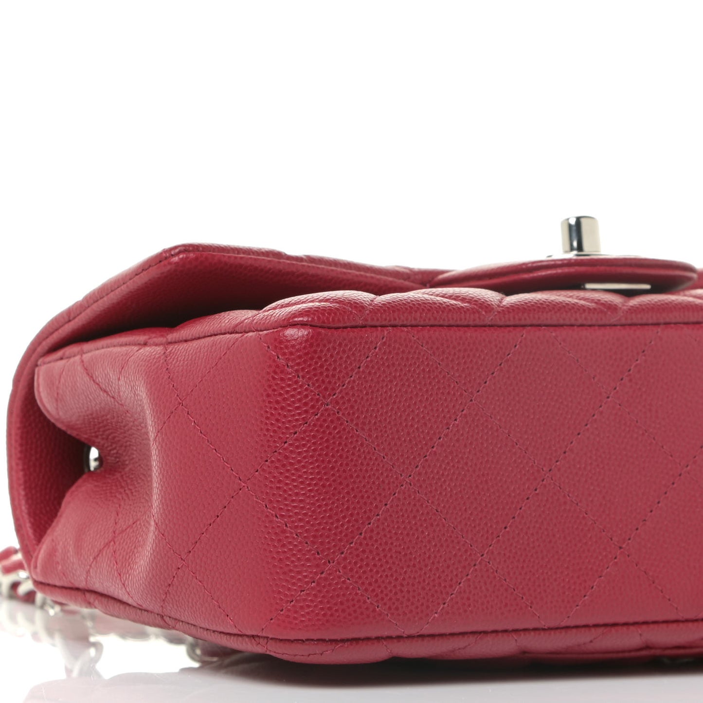 Caviar Quilted Mini Rectangular Flap Red