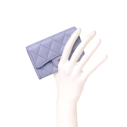 Chanel Caviar Quilted Flap Card Holder Wallet Light Purple 2 of 11