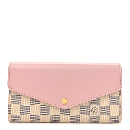 Louis Vuitton Damier Azur Sarah Wallet NM  Rose Ballerine 1 of 17