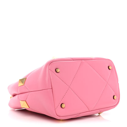 Valentino Garavani Nappa Small Roman Stud The Handle Bag Flamingo Pink 3 of 11