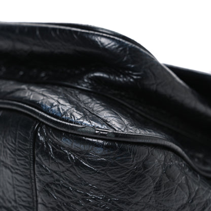 Saint Laurent Crocodile Embossed Lambskin Monogram Medium Niki Chain Satchel Black 11 of 11