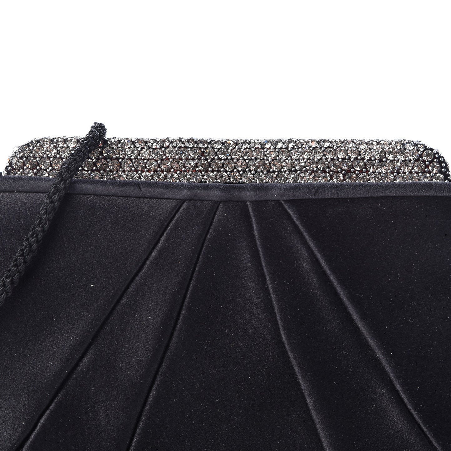 Satin Crystal Evening Bag Black