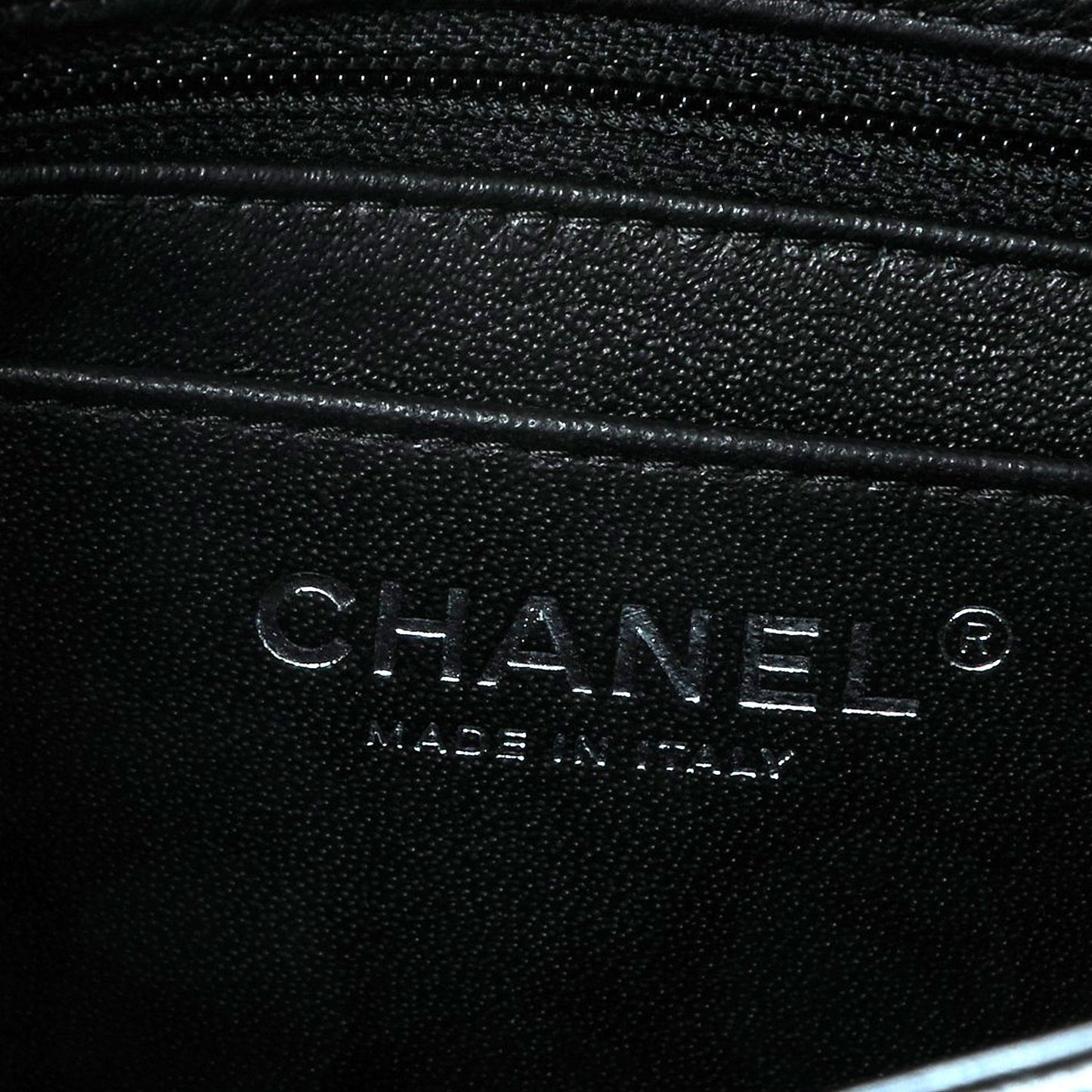 Crumpled Calfskin Quilted Mini Square Flap So Black