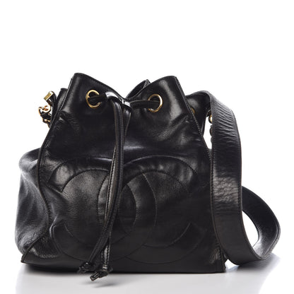 Chanel Lambskin CC Drawstring Shoulder Bag Black 1 of 11