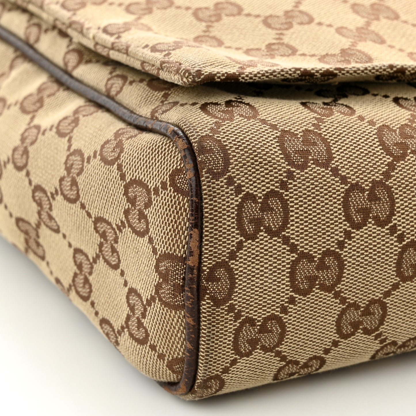Monogram Small Flap Messenger Bag Beige Dark Brown