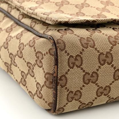 Gucci Monogram Small Flap Messenger Bag Beige Dark Brown 11 of 13