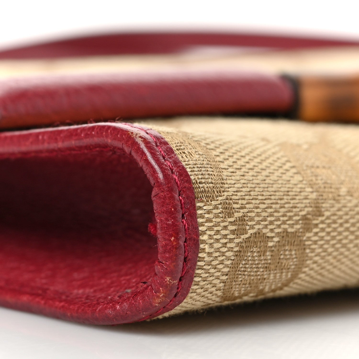 Gucci Monogram Bamboo Bar Clutch Red 7 of 8