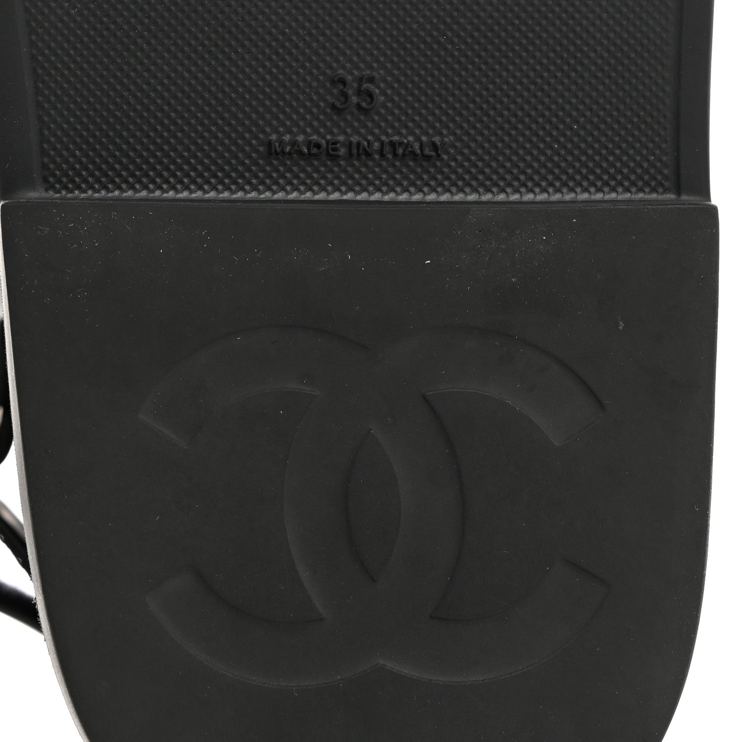 Chanel Rubber CC Dad Sandals 35 Black 8 of 8