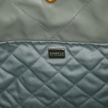 Chanel Shiny Calfskin Quilted Chanel 22 Light Blue 8 of 11