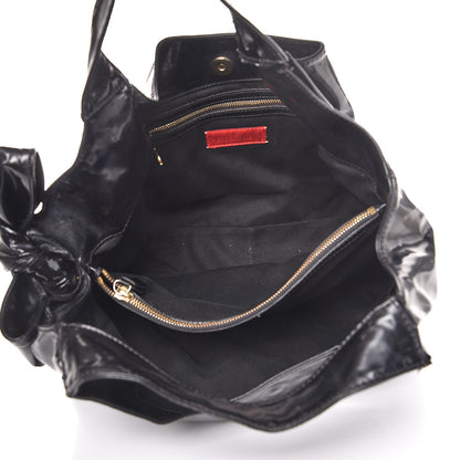 Valentino Garavani Patent Lacca Small Nuage Bow Hobo Black 5 of 13