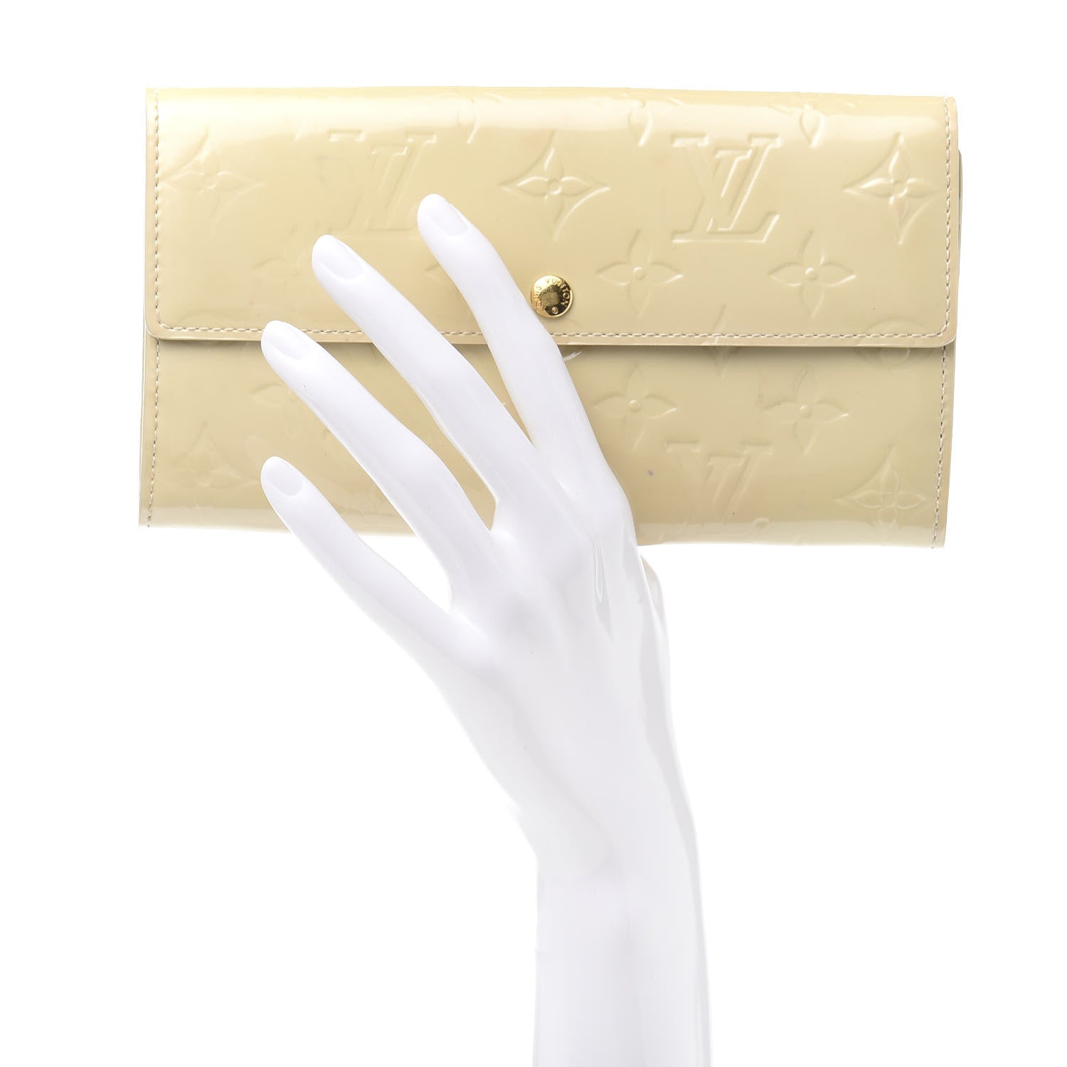 Louis Vuitton Vernis Sarah Wallet Blanc Corail 2 of 15