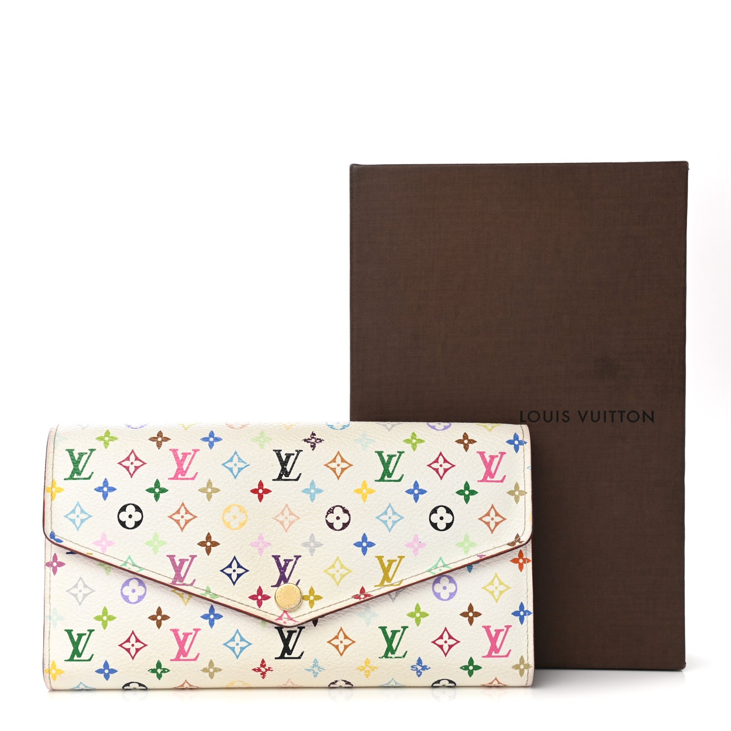 Louis Vuitton Monogram Multicolor Sarah Wallet NM White Litchi 9 of 9