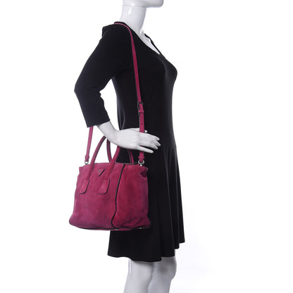 Prada Scamosciato Suede Twin Pocket Tote Fuxia 2 of 9