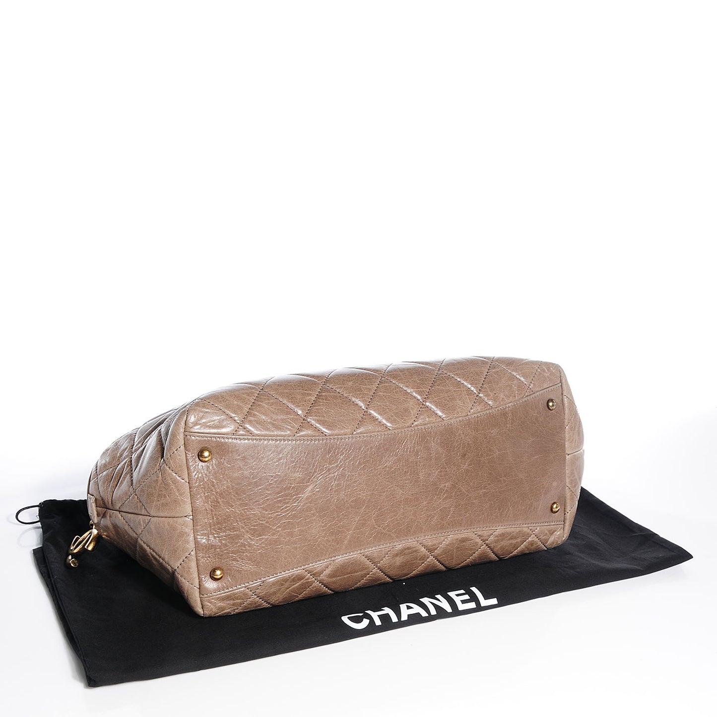 Calfskin Quilted Castle Rock Bowling Bag Grey