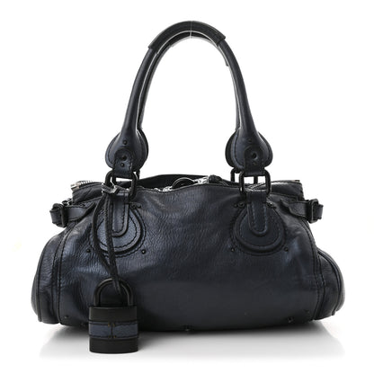 Chloe Metallic Calfskin Paddington Satchel Blue Nuit 1 of 9