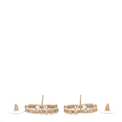 Chanel Crystal Pearl CC Dazzling Domino Earrings Gold 3 of 5