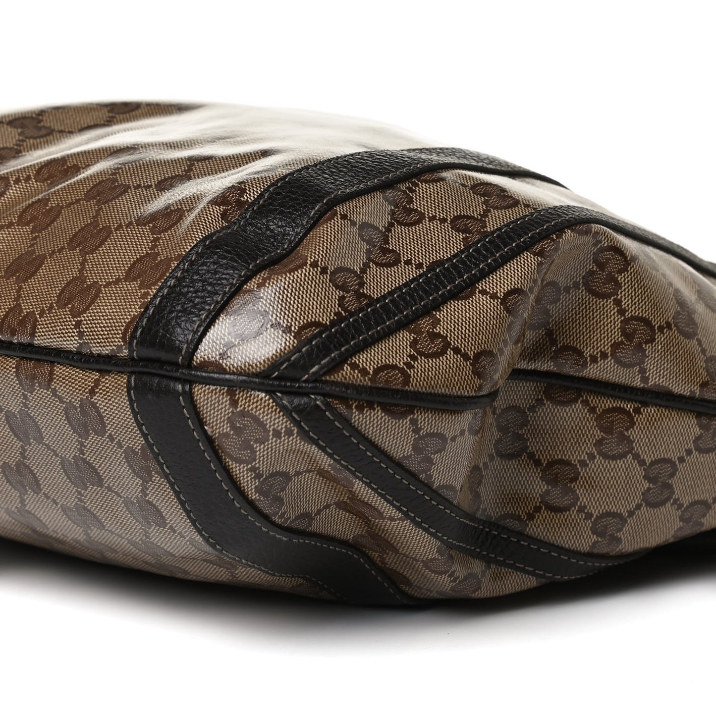 Crystal Monogram Medium Abbey Convertible Tote Dark Brown