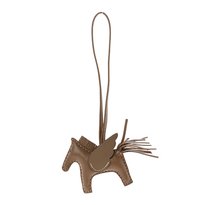 Hermes Milo Lambskin Grigri Rodeo Pegase Horse Bag Charm PM Etoupe 1 of 6