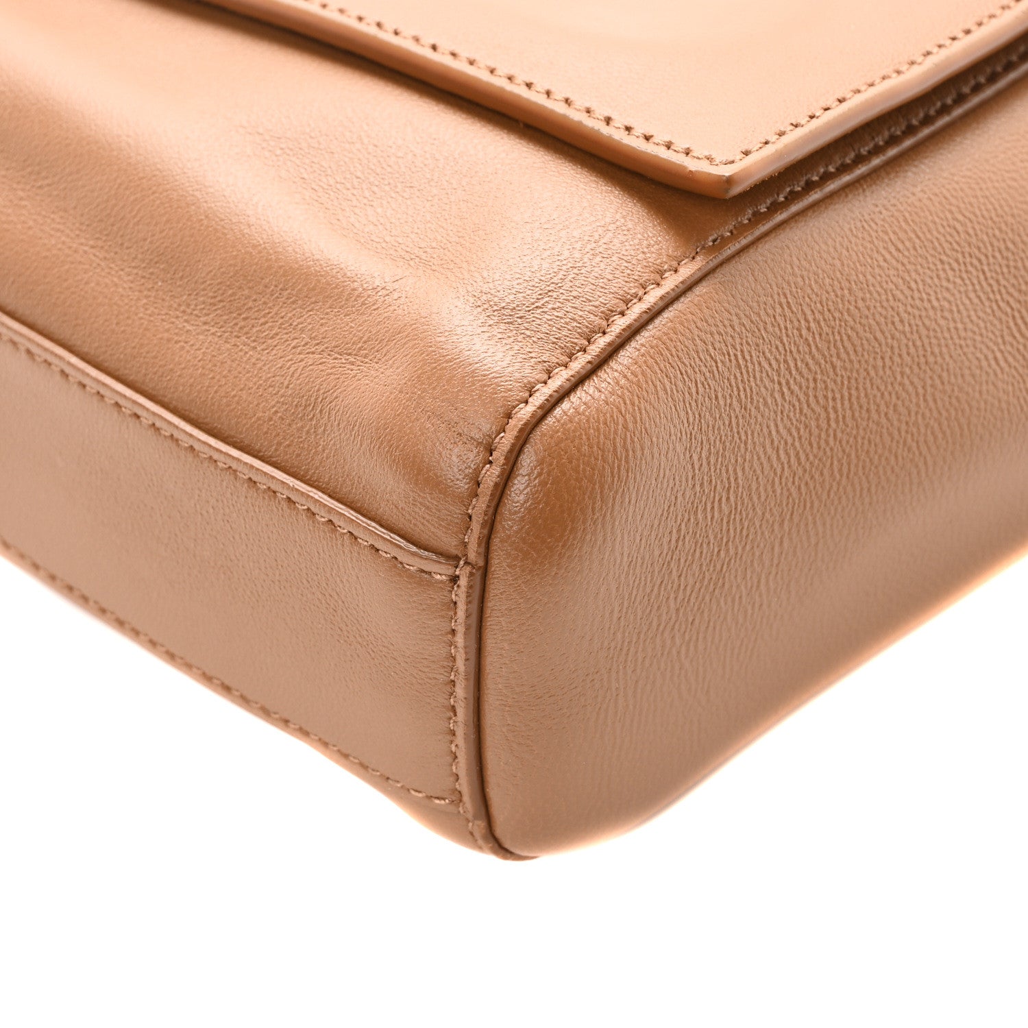 Saint Laurent Smooth Calfskin Suede Medium Reversible Monogram Kate Satchel Light Ochre 15 of 16