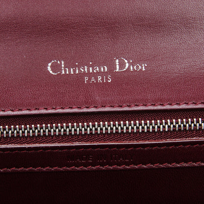 Christian Dior Lambskin Sequin Medium Diorama Flap Bag Plum 6 of 13