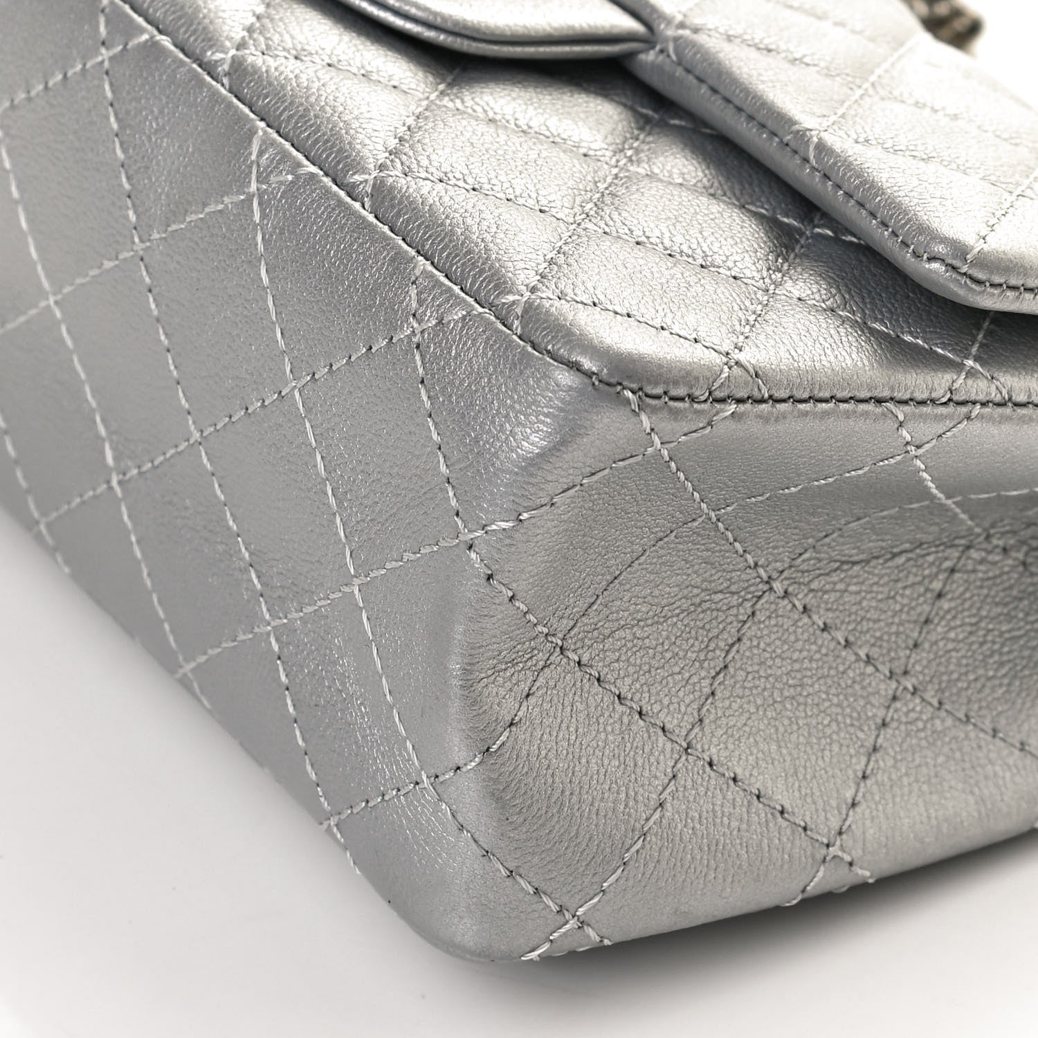 Chanel Metallic Grained Calfskin Quilted 2.55 Reissue Mini Flap Silver 7 of 12