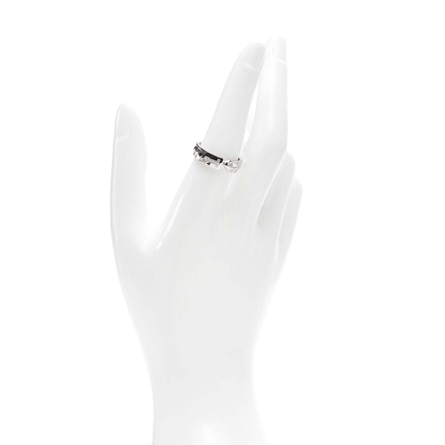 Tiffany 18K White Gold Diamond Modern Keys Ring 57 8 2 of 4