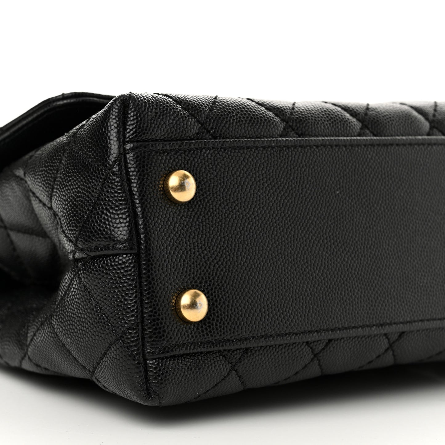Caviar Quilted Mini Coco Chain Handle Flap Black