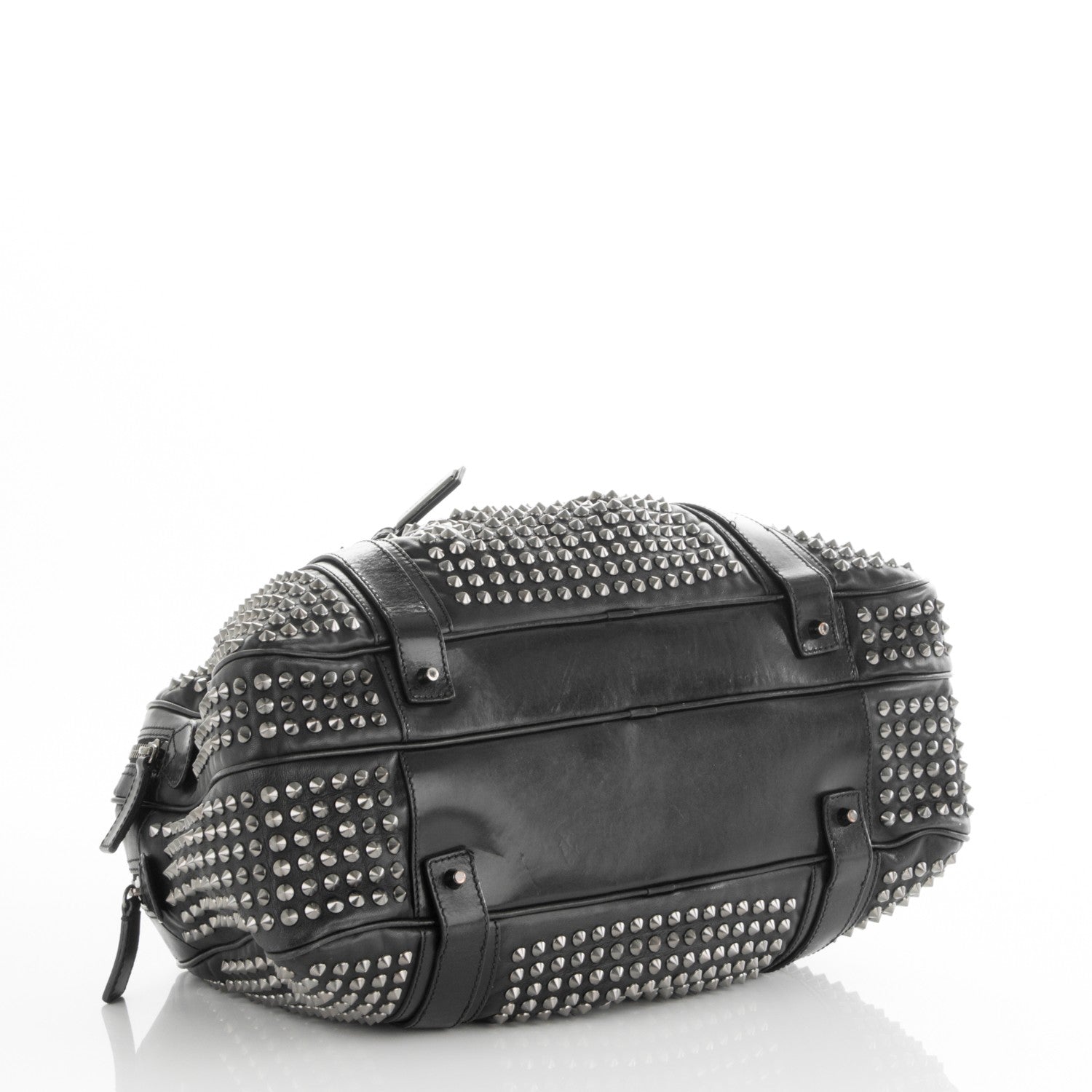 Burberry Prorsum Lambskin Studded Knight Satchel Black 4 of 8