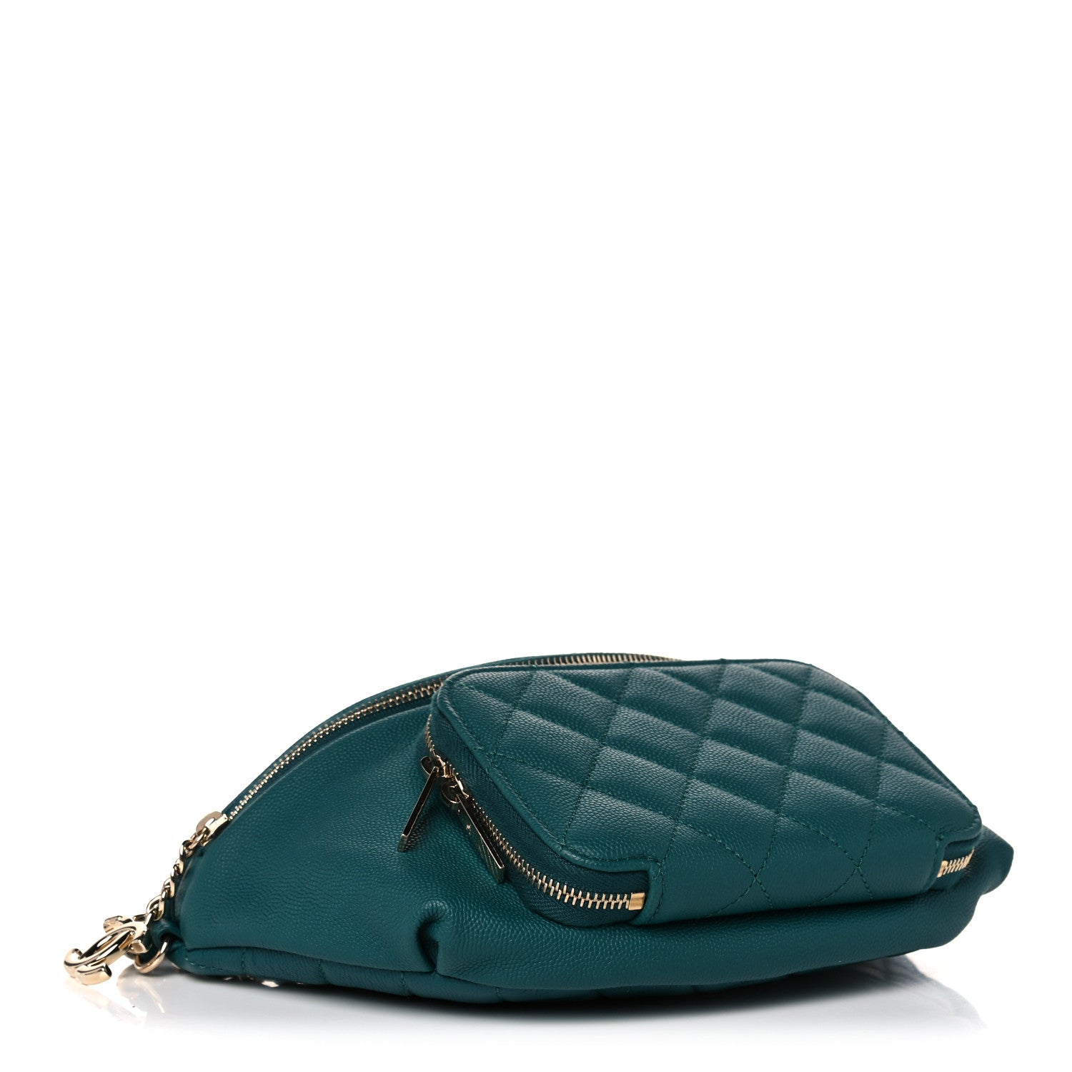 Chanel Caviar Quilted Business Affinity Waist Belt Bag Dark Turquoise 4 of 9