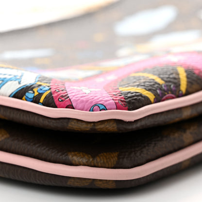 Louis Vuitton Monogram 2020 Christmas Animation Big Wheel Double Zip Pochette Rose Ballerine 9 of 11