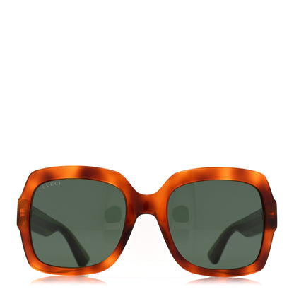 Gucci Acetate Square Frame Web Glitter Sunglasses GG0036SN Havana 2 of 7