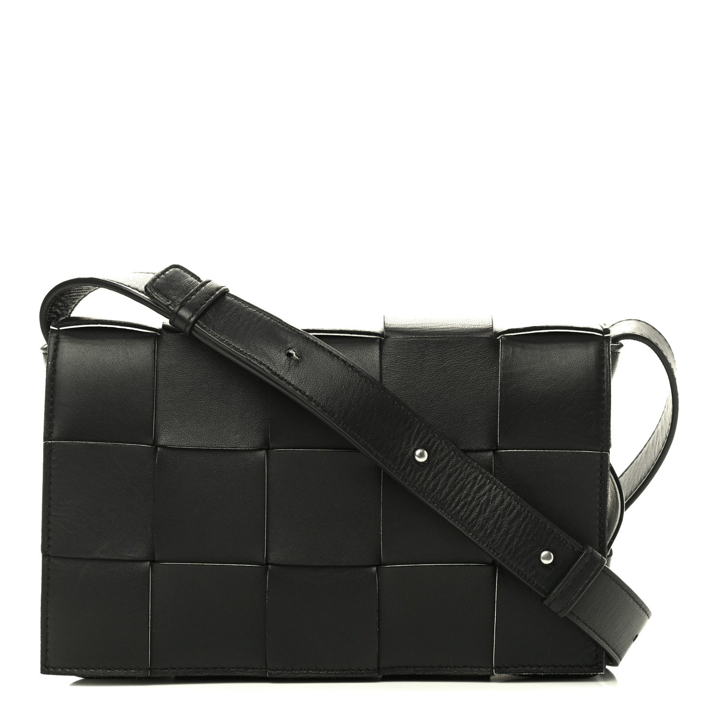 Lambskin Maxi Intrecciato Cassette Crossbody Bag Black