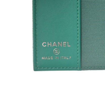 Chanel Iridescent Caviar Quilted Passport Holder Light Green 6 of 8