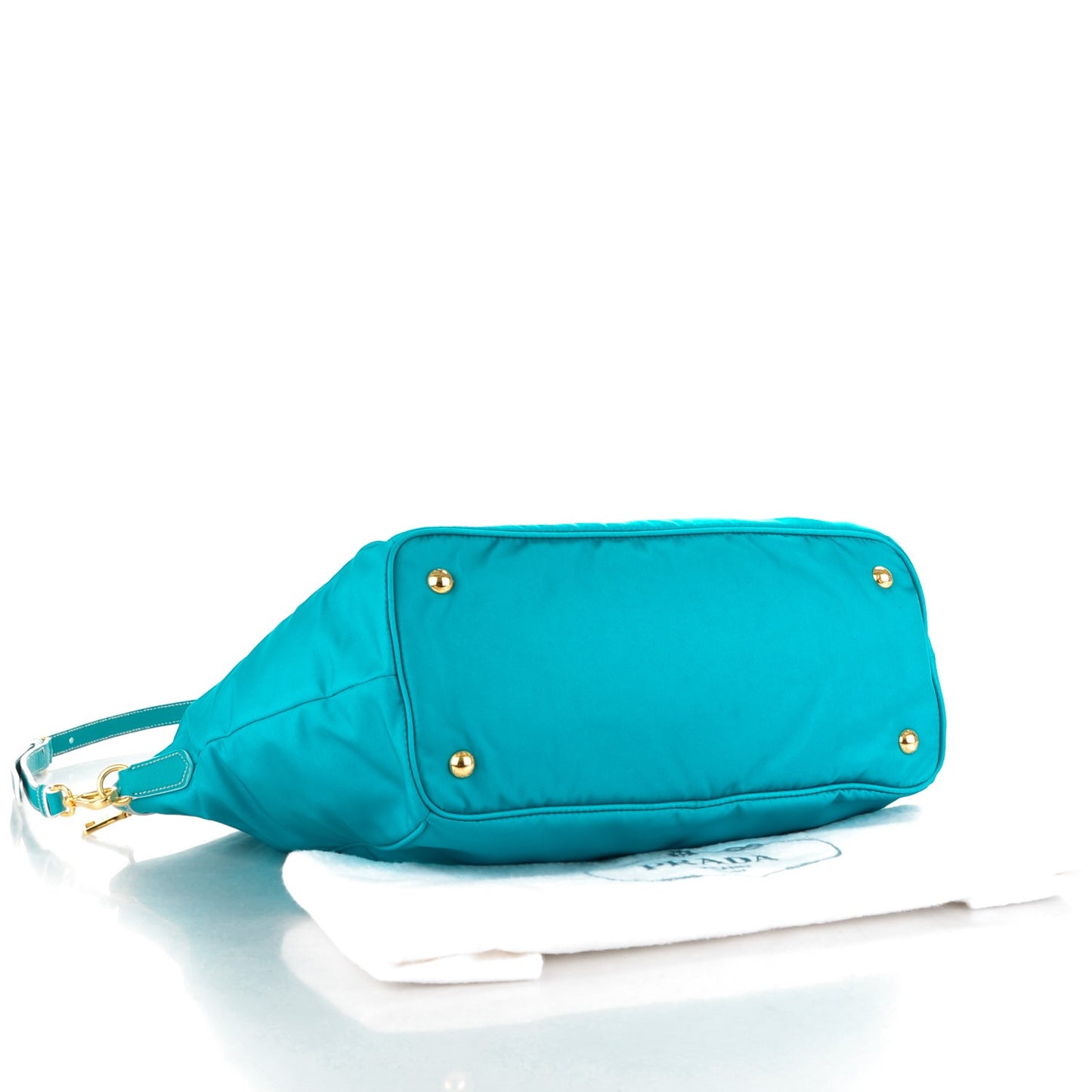 Tessuto Nylon Saffiano Tote Turchese