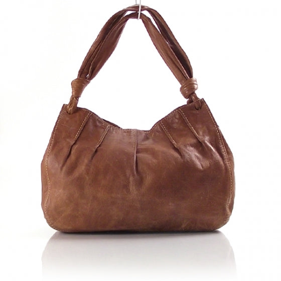 Leather Knot Hobo Brown
