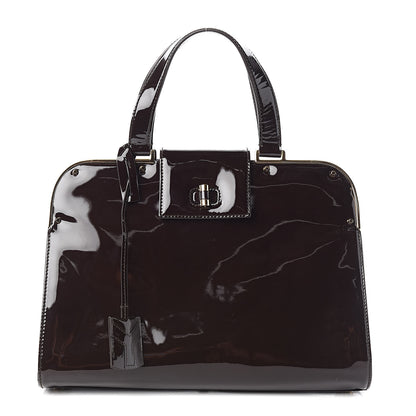 Saint Laurent Patent Calfskin Large Uptown Dark Brown 1 of 10
