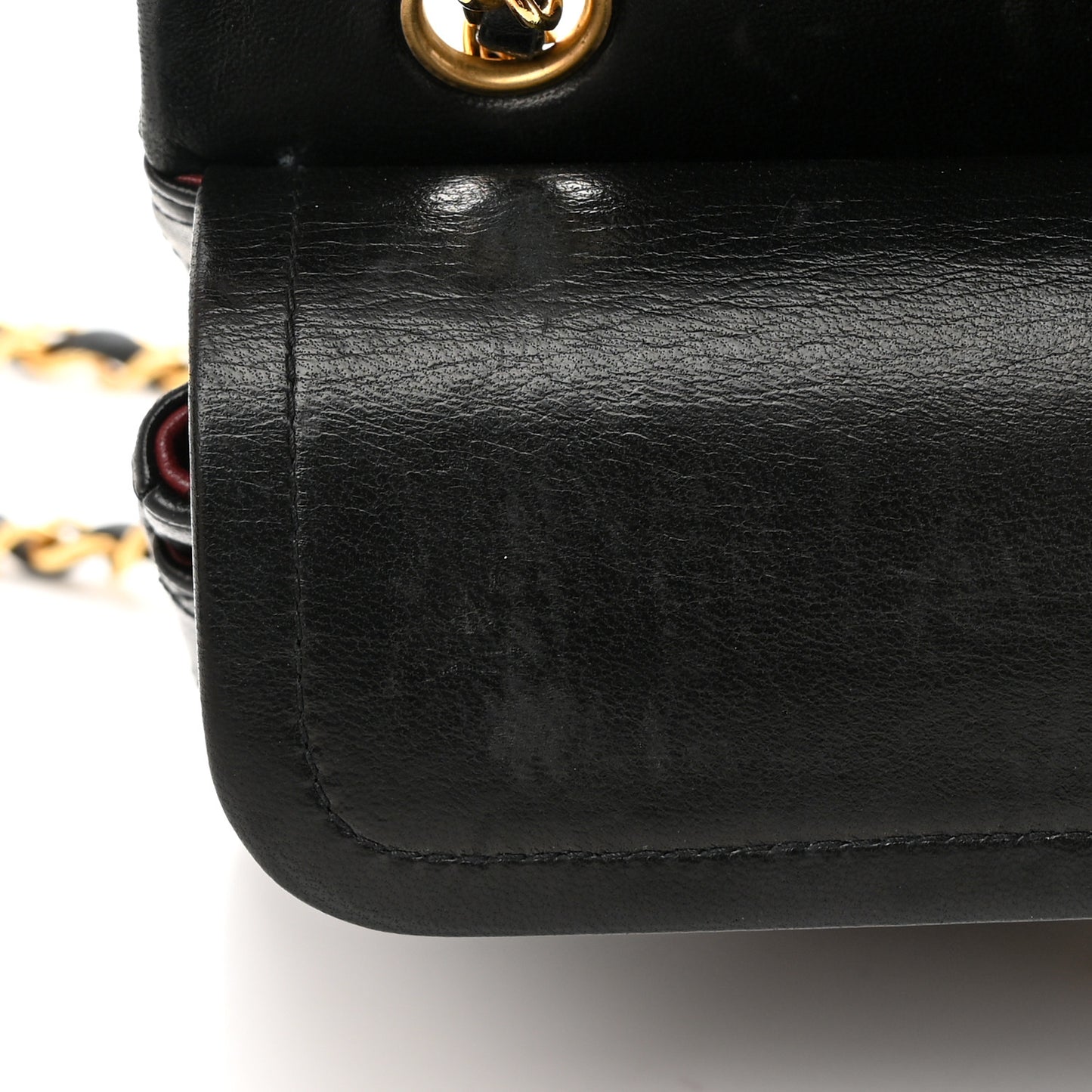 Lambskin Quilted Small Double Flap Black