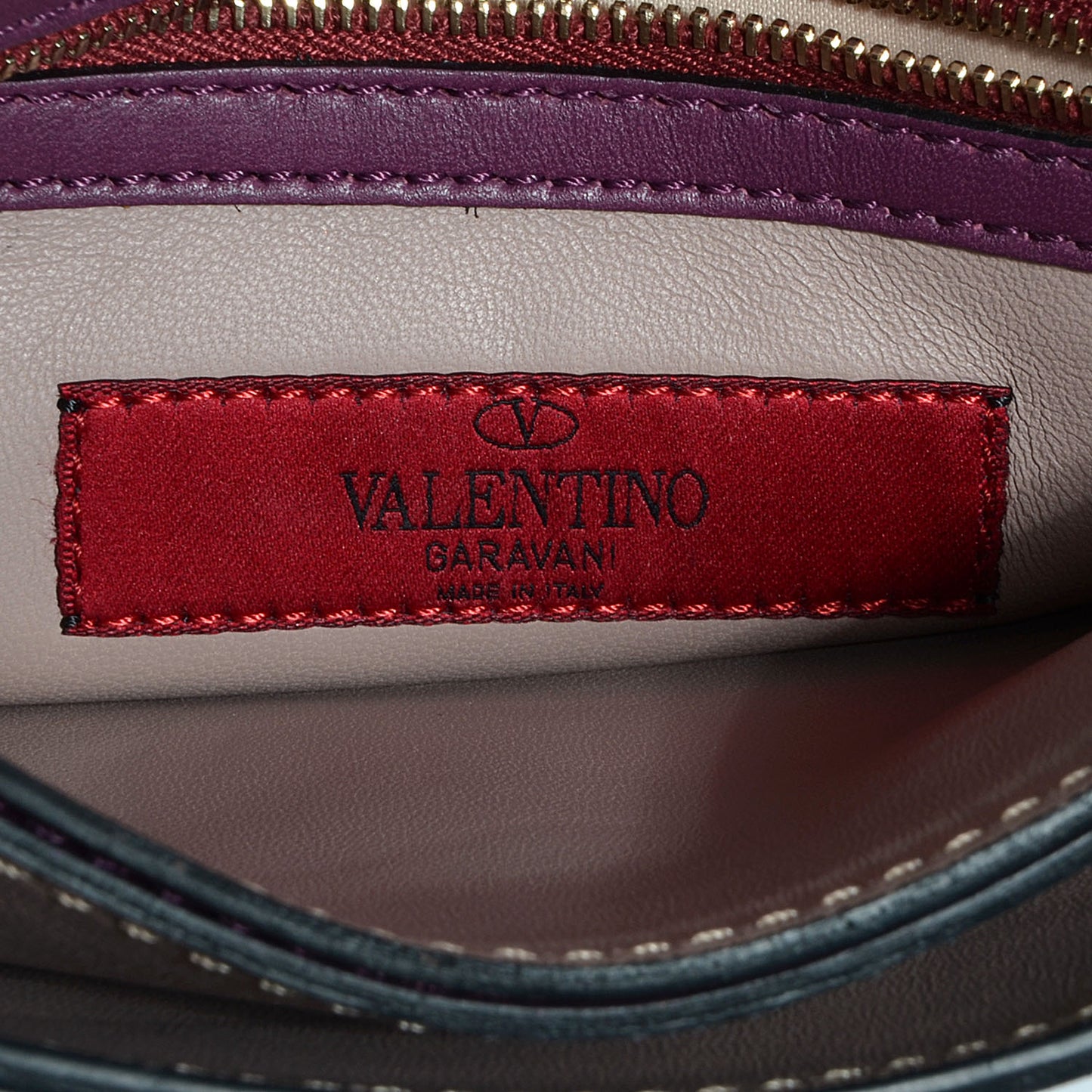 Nappa Rockstud Wristlet Clutch Aubergine