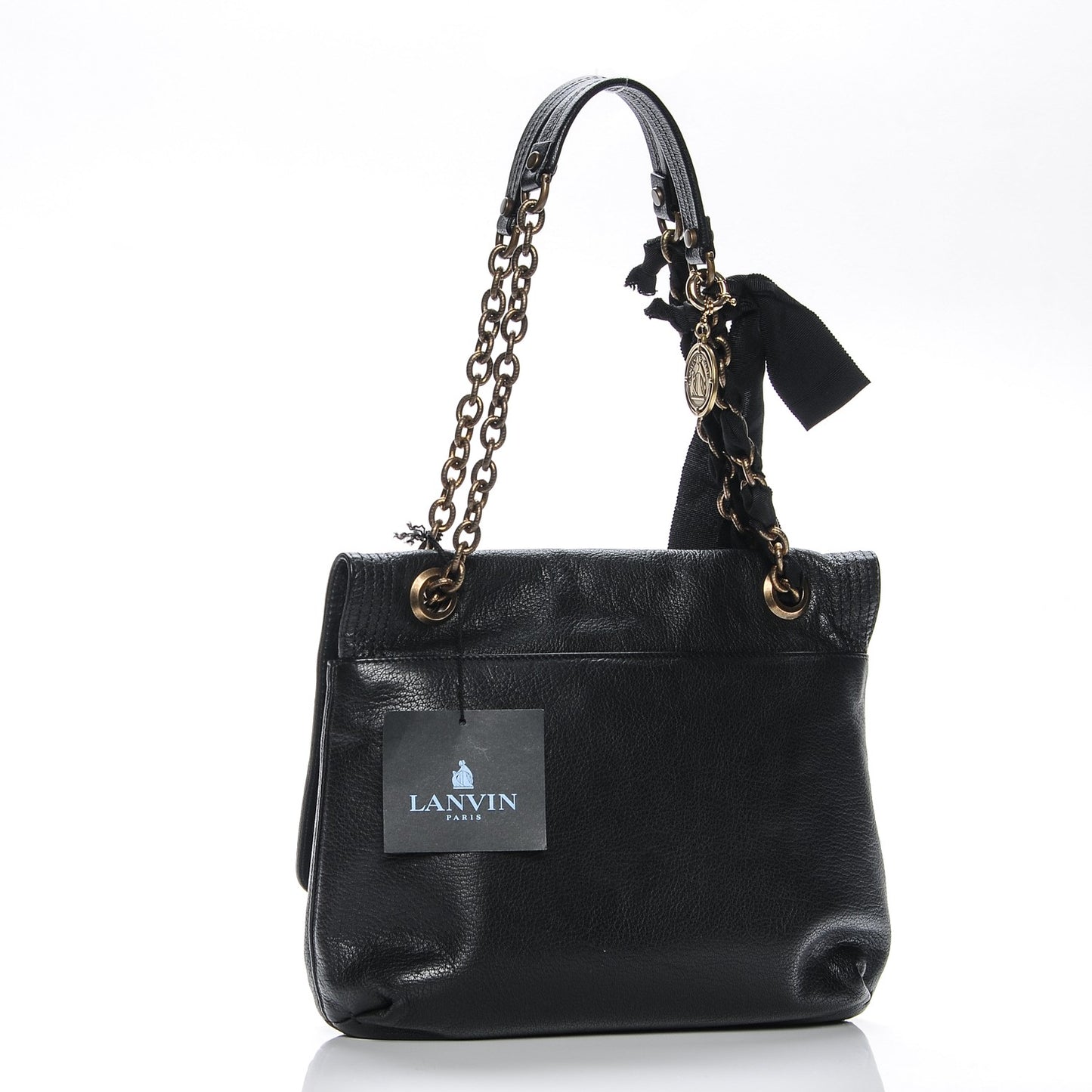 Goatskin Medium Happy Shoulder Bag Black