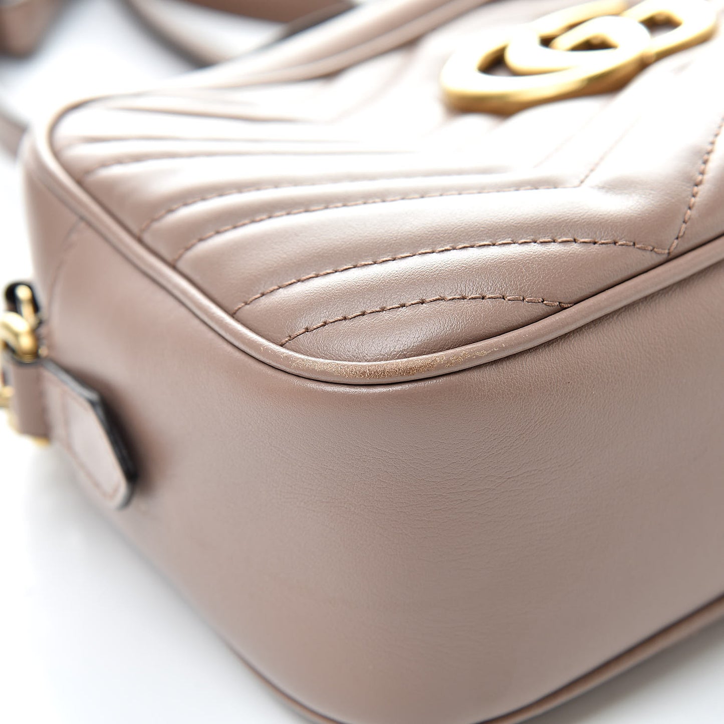 Calfskin Matelasse Small GG Marmont Chain Shoulder Bag Porcelain Rose