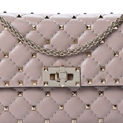 Valentino Garavani Lambskin Rockstud Spike Wallet on Chain Poudre 6 of 8