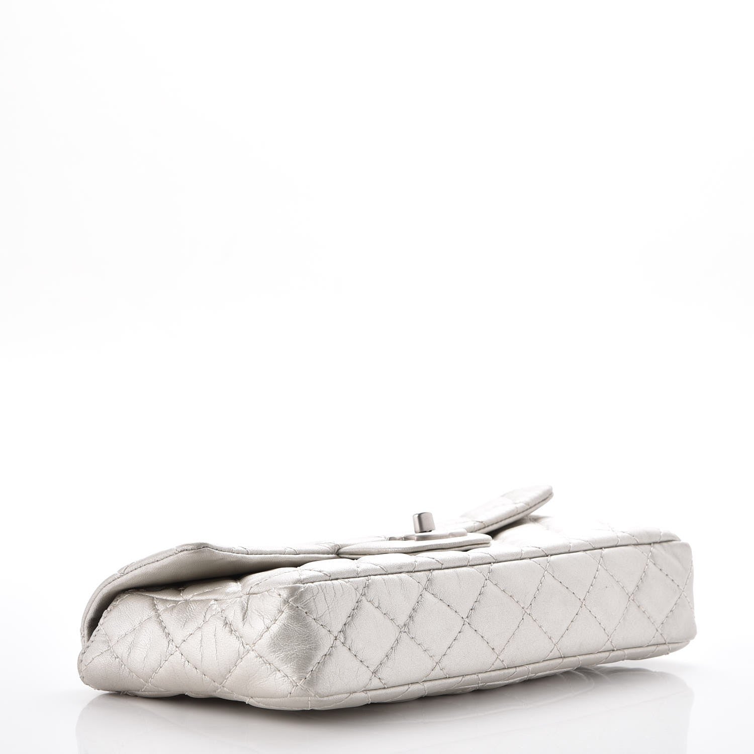 Chanel Metallic Lambskin Quilted East West Flap Silver 4 of 7
